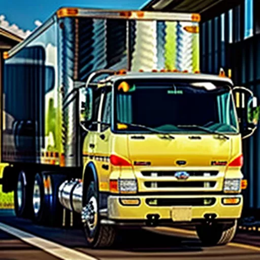 Tài xế đang kiểm tra xe tải Hoa Mai