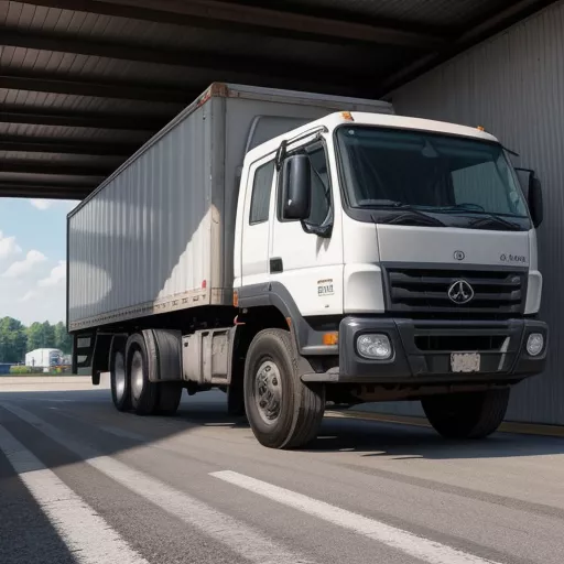 テラ1.5tトラックの点検をする運転手