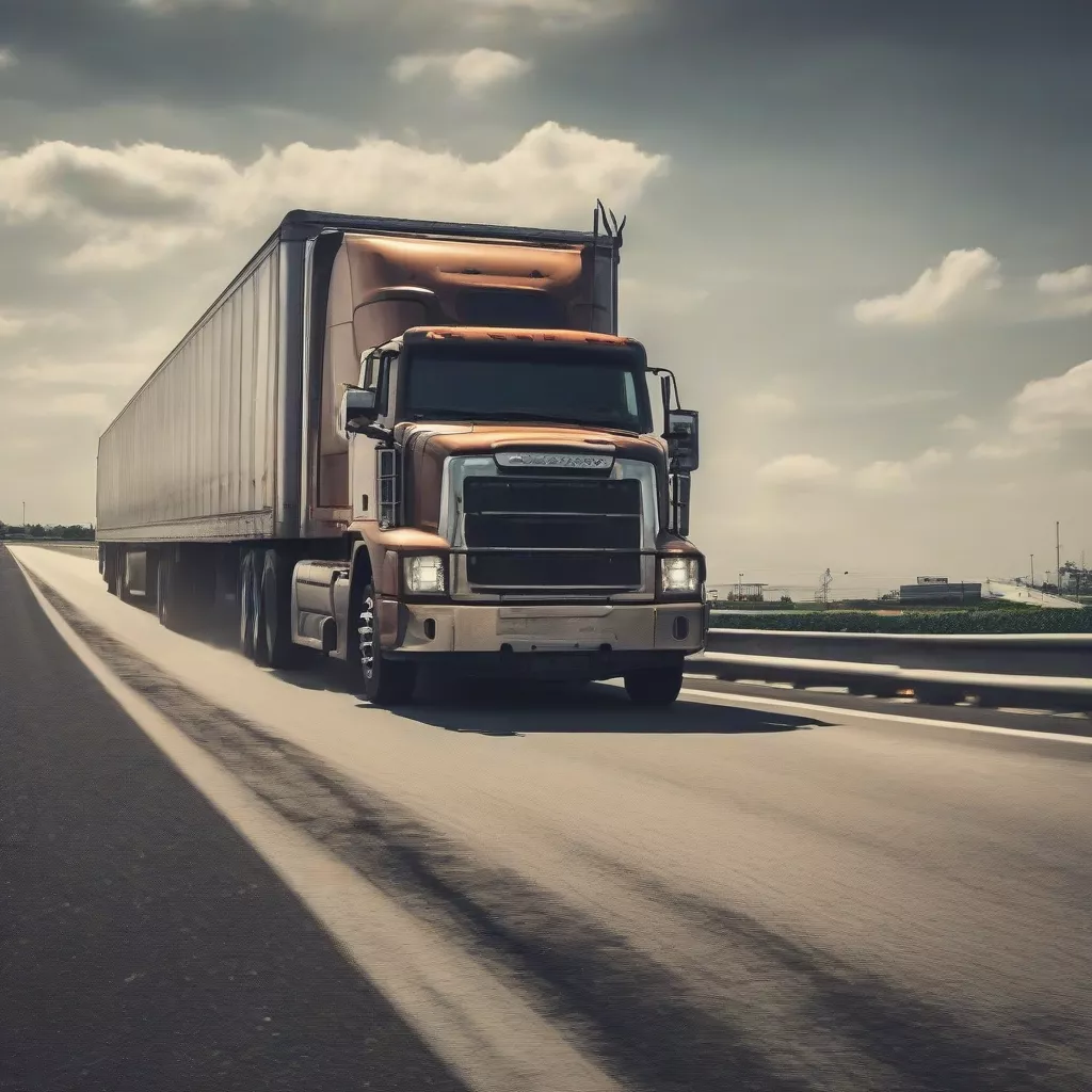 Tài xế đang lái xe tải