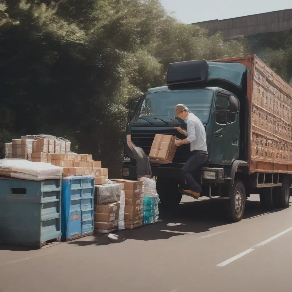 Driver transporting goods