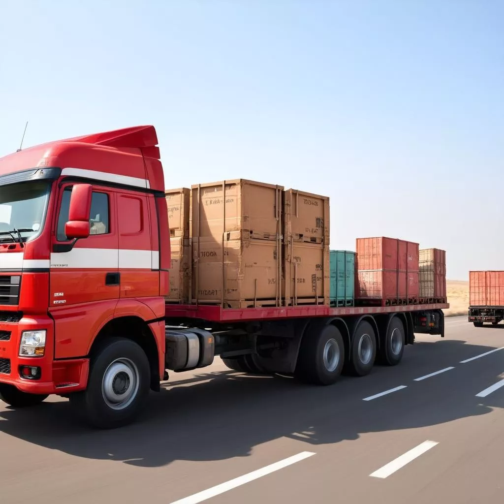 Tài xế đang vận chuyển hàng hóa