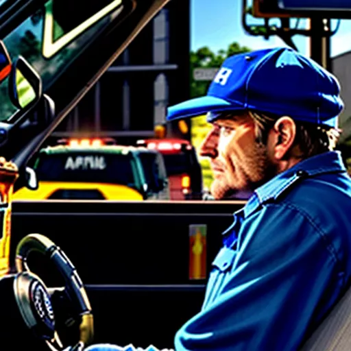 Tài xế đang xem biển báo giao thông