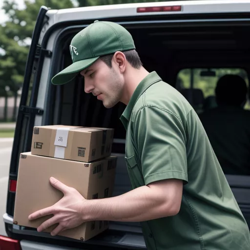 Tài xế Grab đang kiểm tra hàng hóa