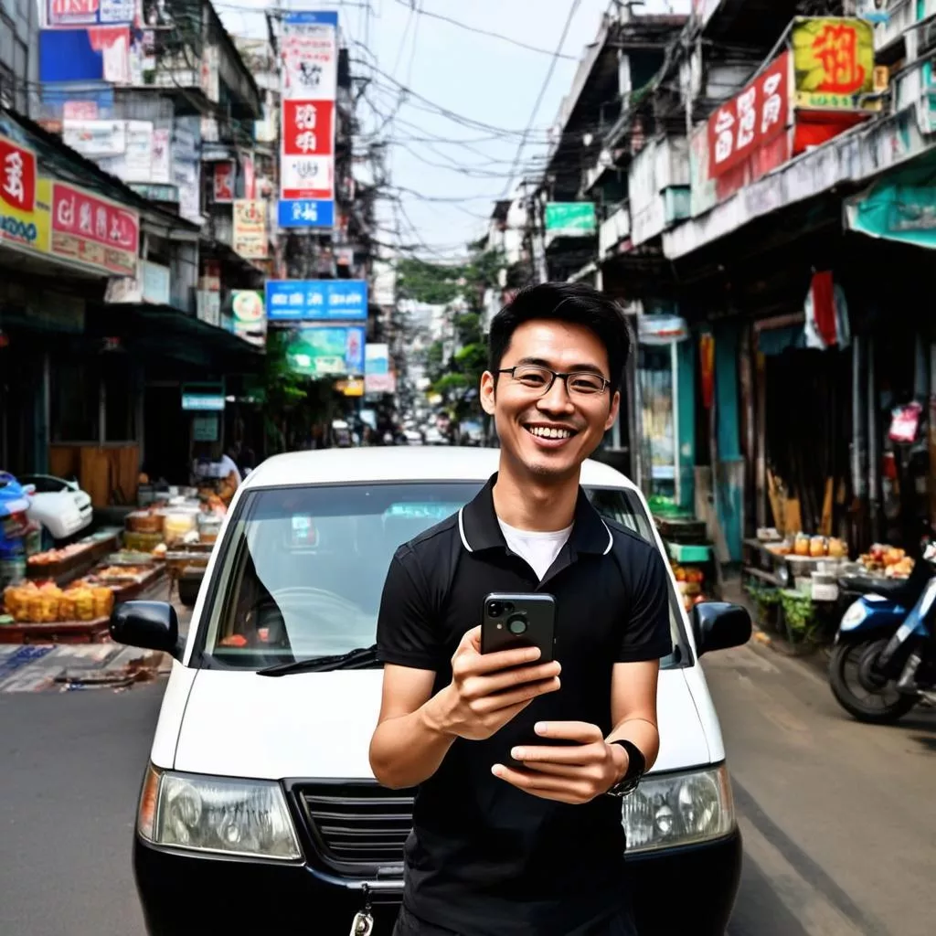 Grab driver in Hanoi