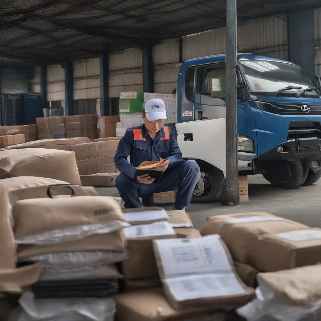 Tài xế Hyundai đang chờ giao hàng tại Hà Nội