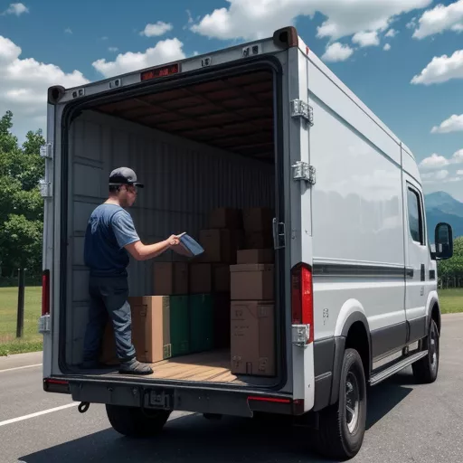 Tài xế kiểm tra hàng hóa