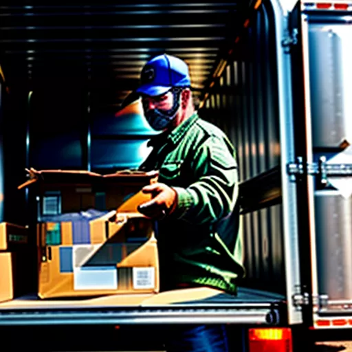 Autista che controlla il carico