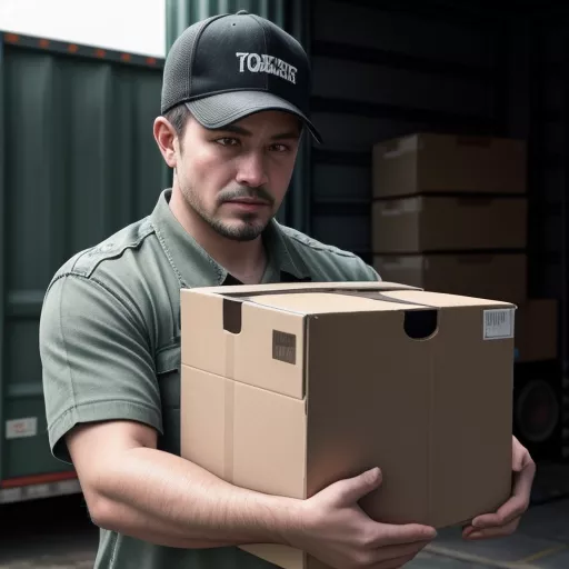 Driver inspecting cargo on a 9-ton truck