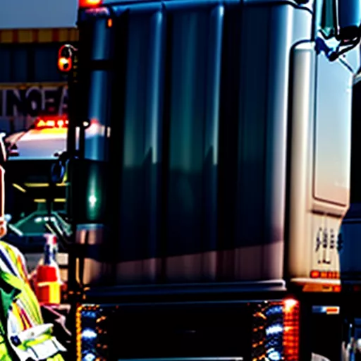 Driver inspecting a 3-ton truck
