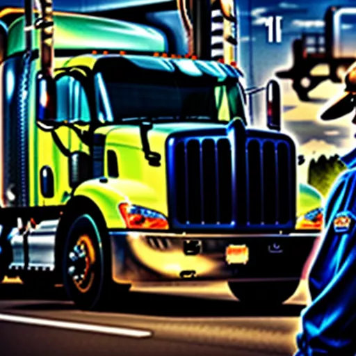 Tài xế kiểm tra xe tải