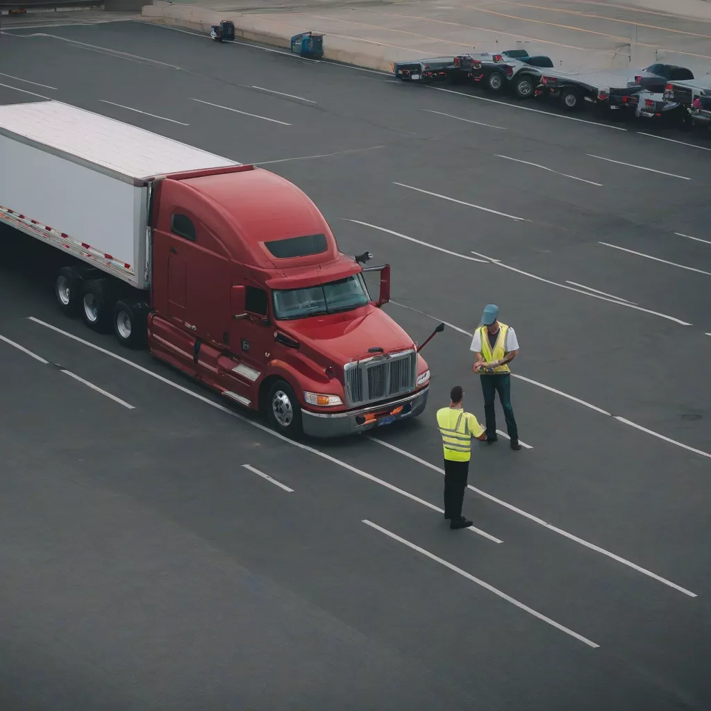 Autista controlla il camion