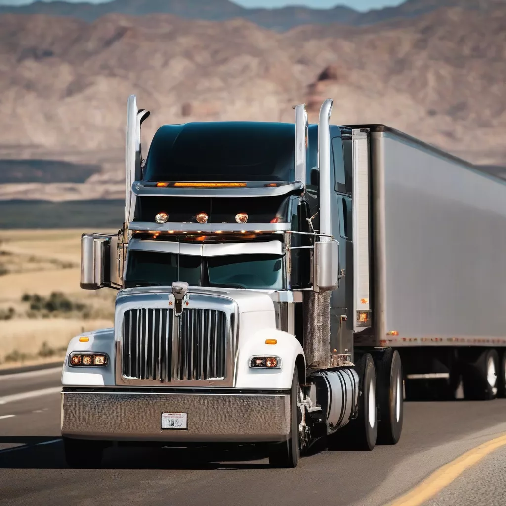 Sopir Mengemudikan Truk Trailer