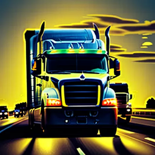 Truck driver driving a semi-trailer