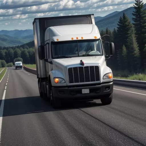 Truck driver behind the wheel