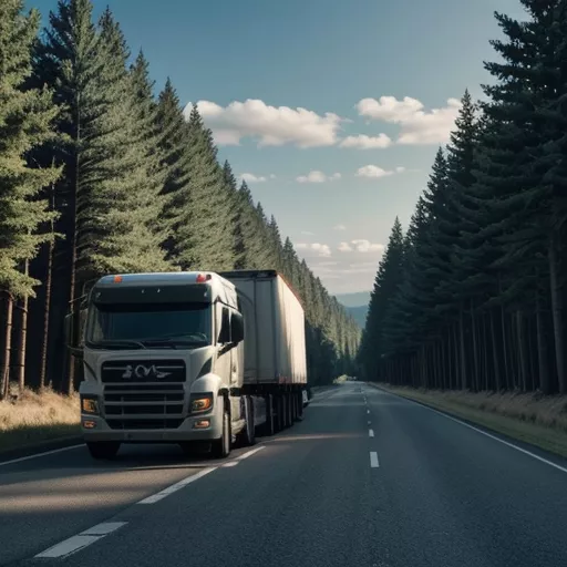 Truck driver behind the wheel