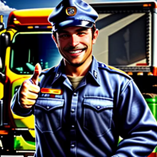 Truck Driver Driving a Truck