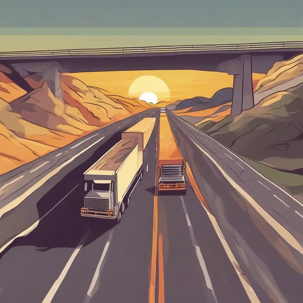 Truck driver behind the wheel