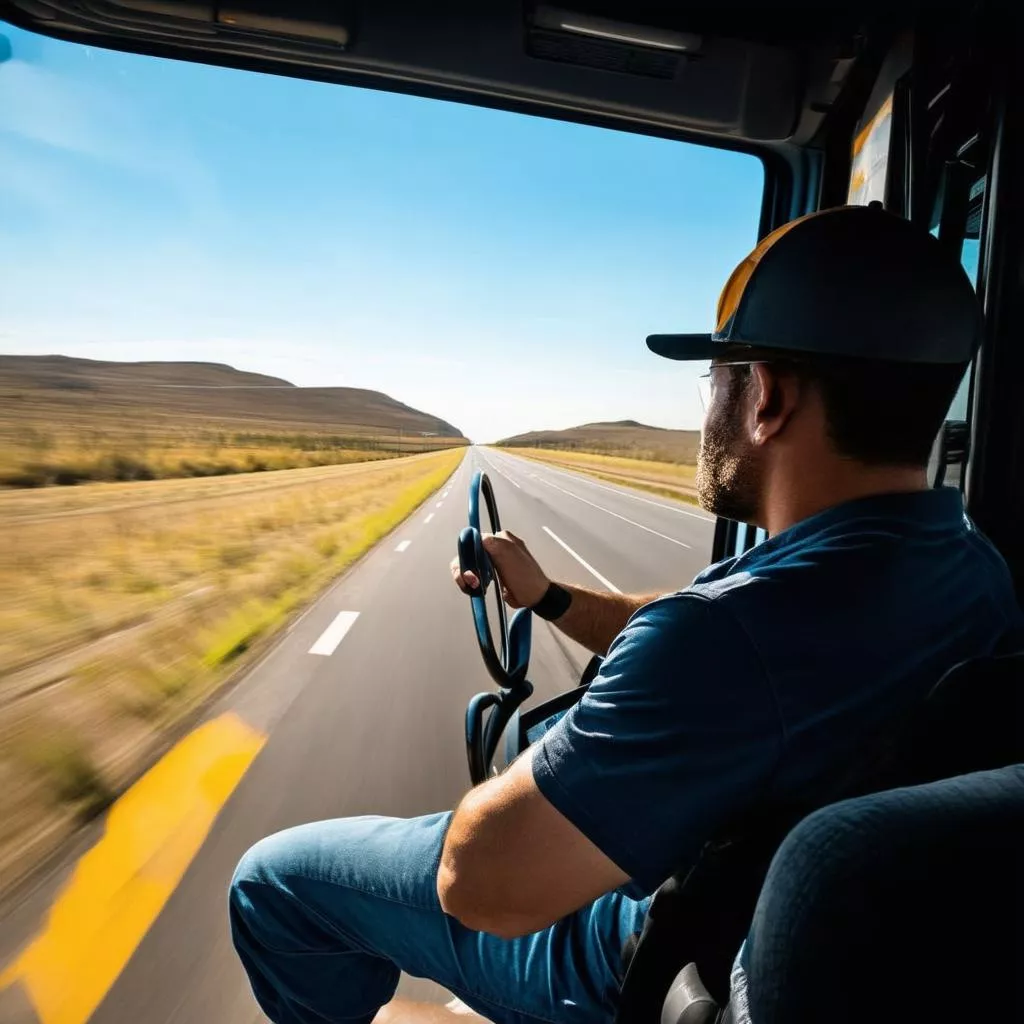 Tài xế lái xe tải