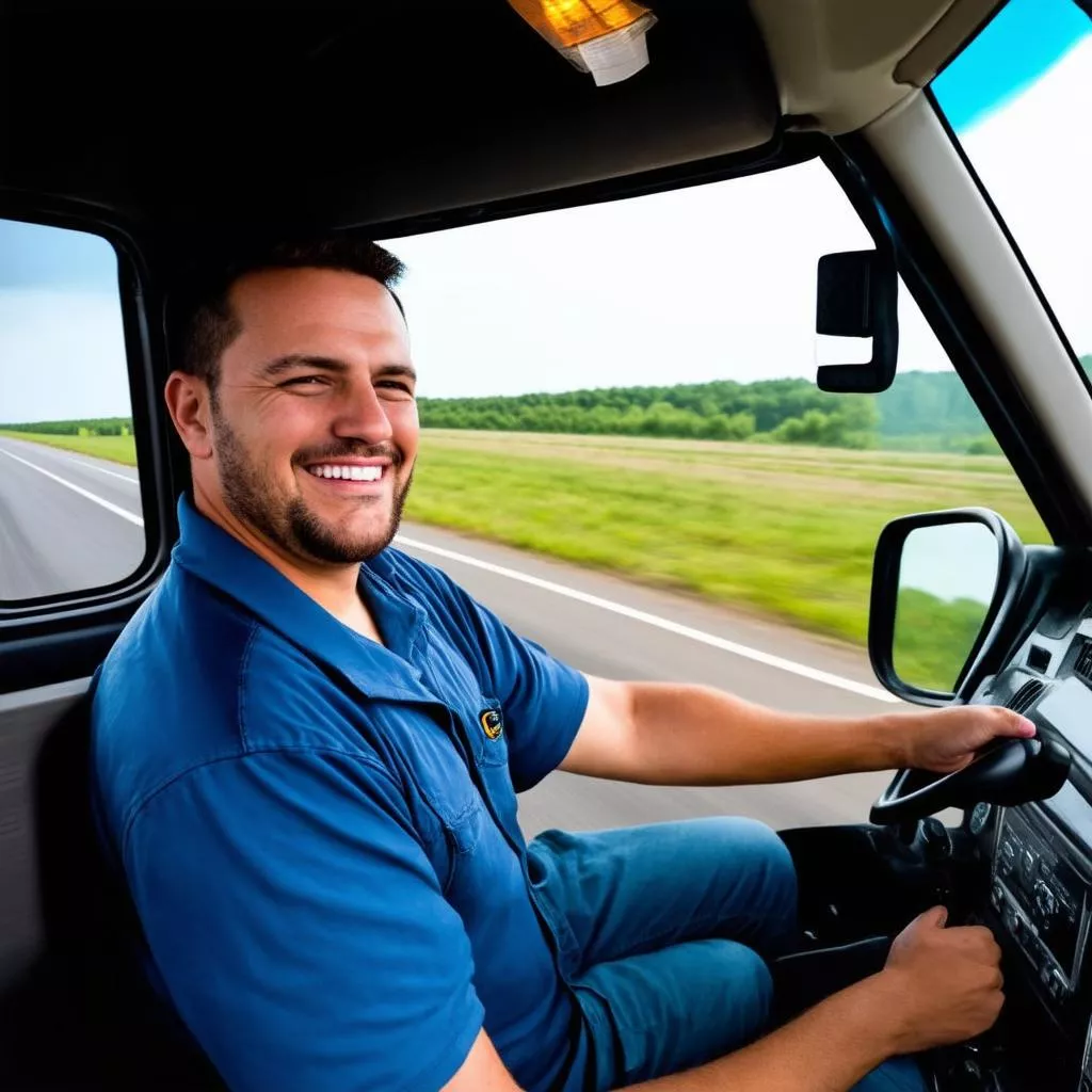 Tài xế lái xe tải