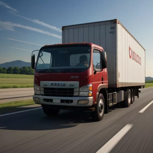 Tài xế lái xe tải Isuzu 8 tấn trên đường cao tốc