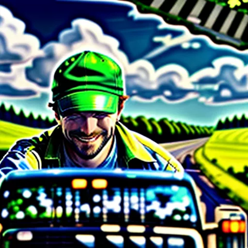 Tài Xế Lái Xe Tải Trên Đường Cao Tốc