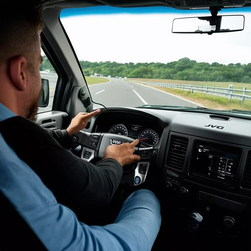 Tài xế sử dụng đầu JVC