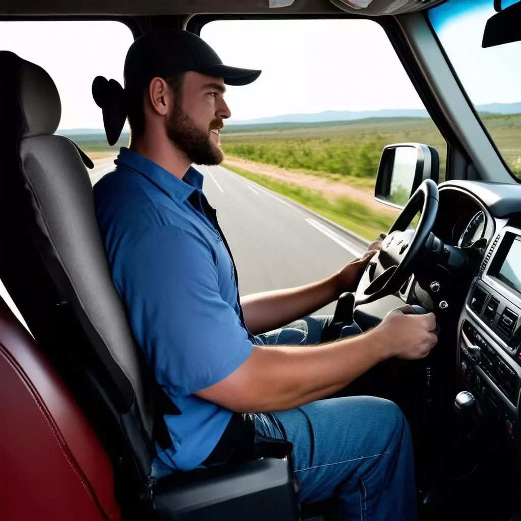 Driver Using a Lumbar Support Pillow