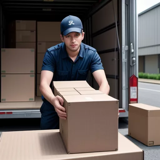 出租车货运司机正在装载货物