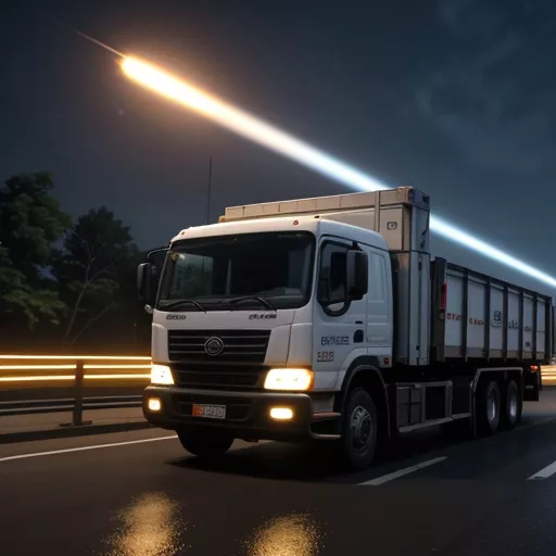 Fahrer eines Thaco Auman C1500 Kranwagens überquert die Chương Dương Brücke