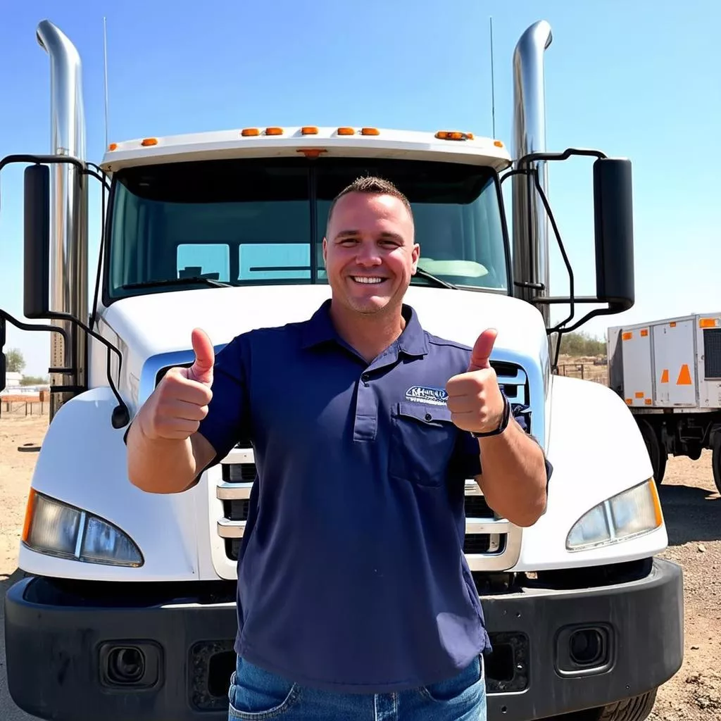 Truck driver with his truck