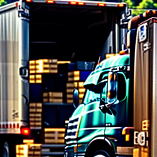 Motorista de Camião Pioneiro a Verificar a Carga