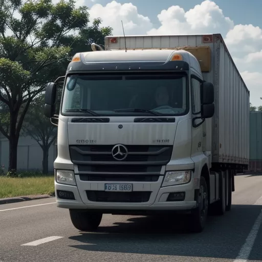 Truck driver inspecting cargo