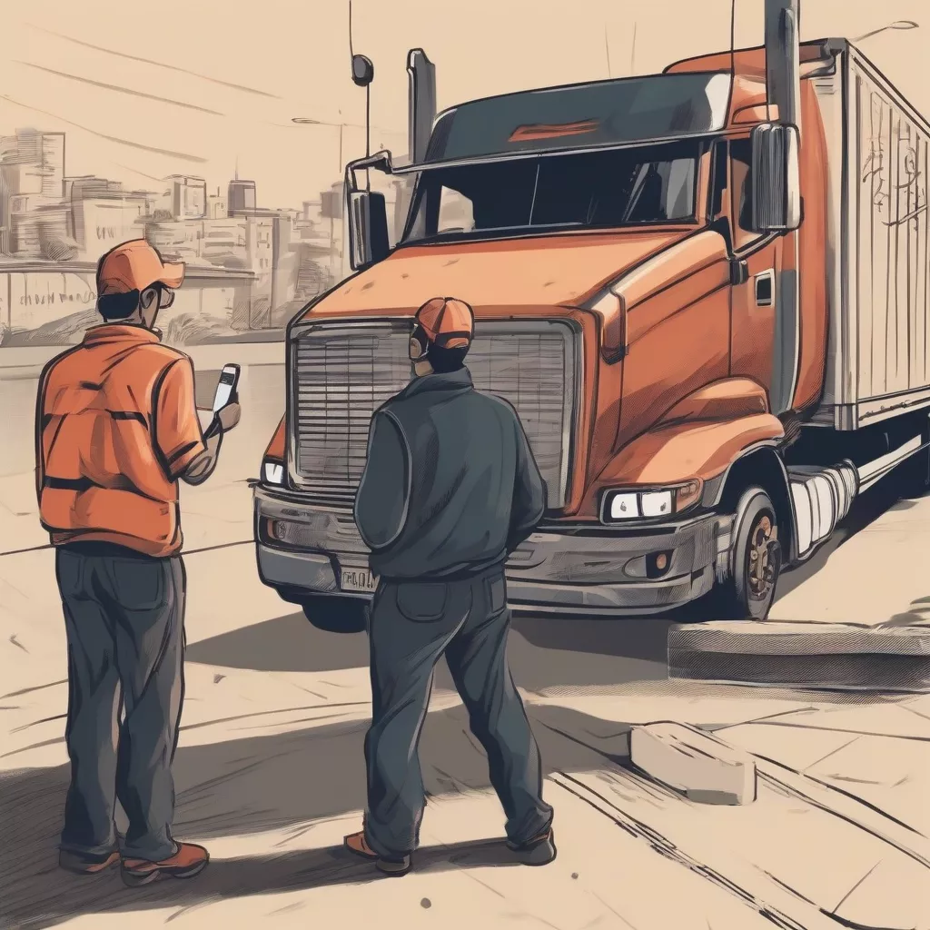 Tài xế xe tải đang gọi điện cho khách hàng