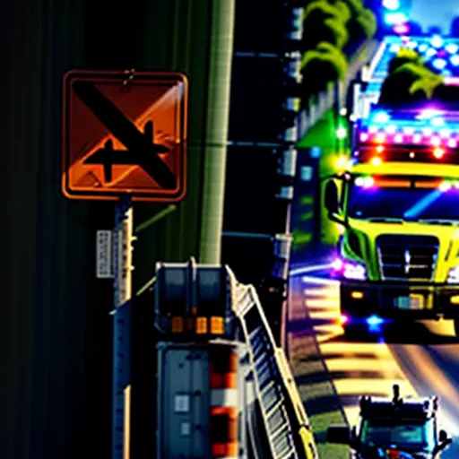 Truck driver checking traffic signs