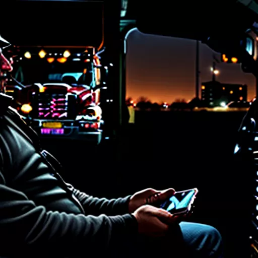 Tài Xế Xe Tải Đang Kiểm Tra Lịch Cấm Đường