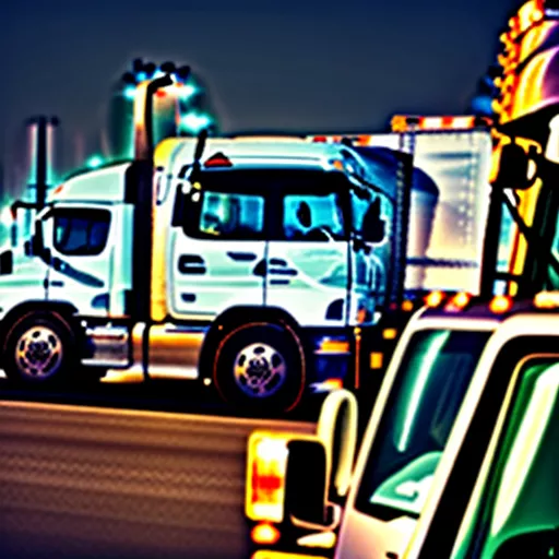 Chauffeur de camion vérifiant son véhicule