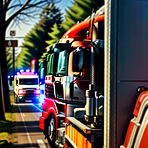 Autista di camion che osserva un segnale di divieto di accesso
