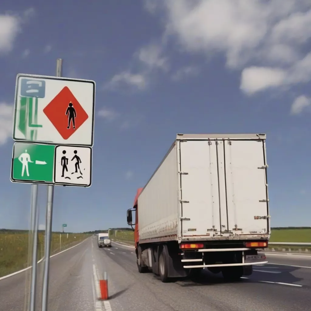 Truck Driver Observing Traffic Signs