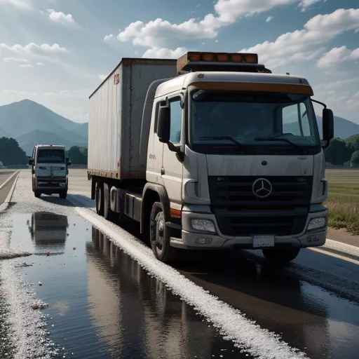 Truck Driver Sprinkling Salt