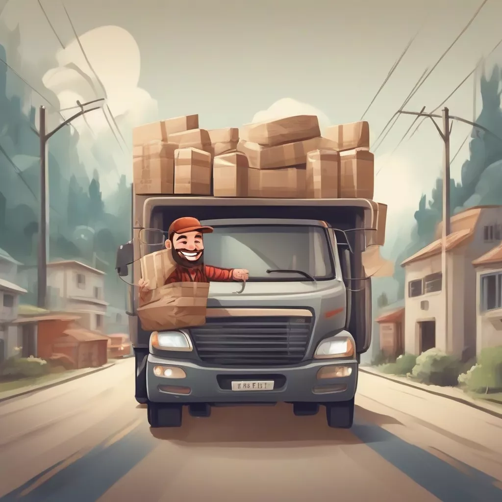 Truck driver transporting goods