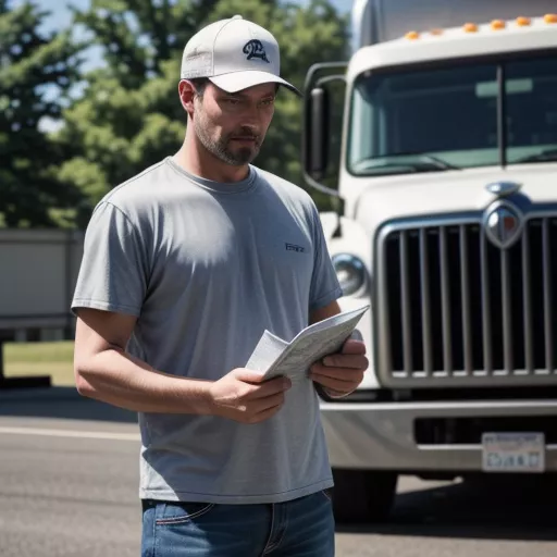 Truck Driver Consulting a Map