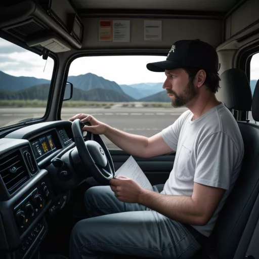 Truck Driver Consulting a Map