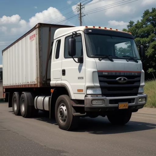 Tài xế xe tải đang xem biển số xe