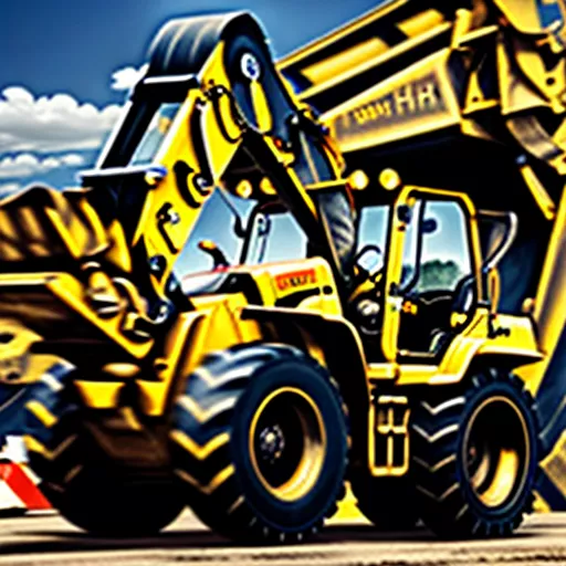 Tài xế xúc lật đang làm việc