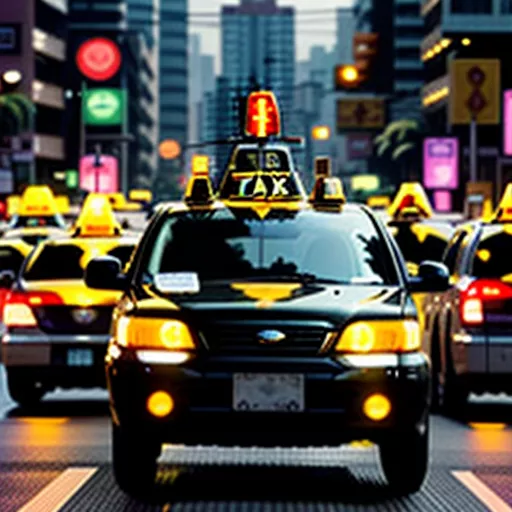 도로 위를 주행하는 마이린 택시