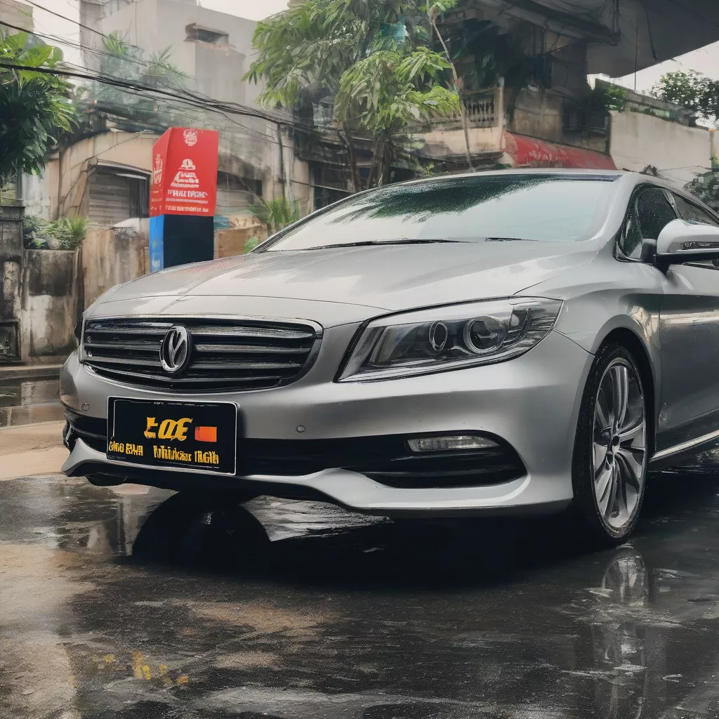 Nettoyage de taches sur une voiture à Hanoï