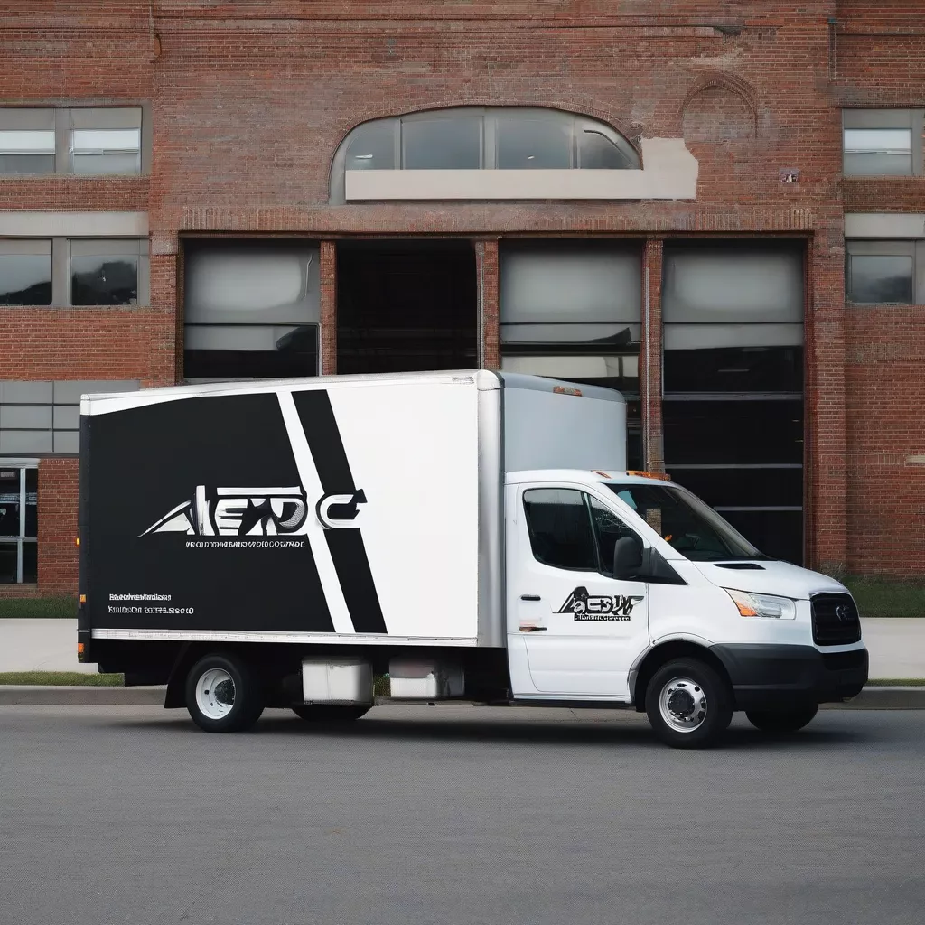 Truck decal with raised lettering
