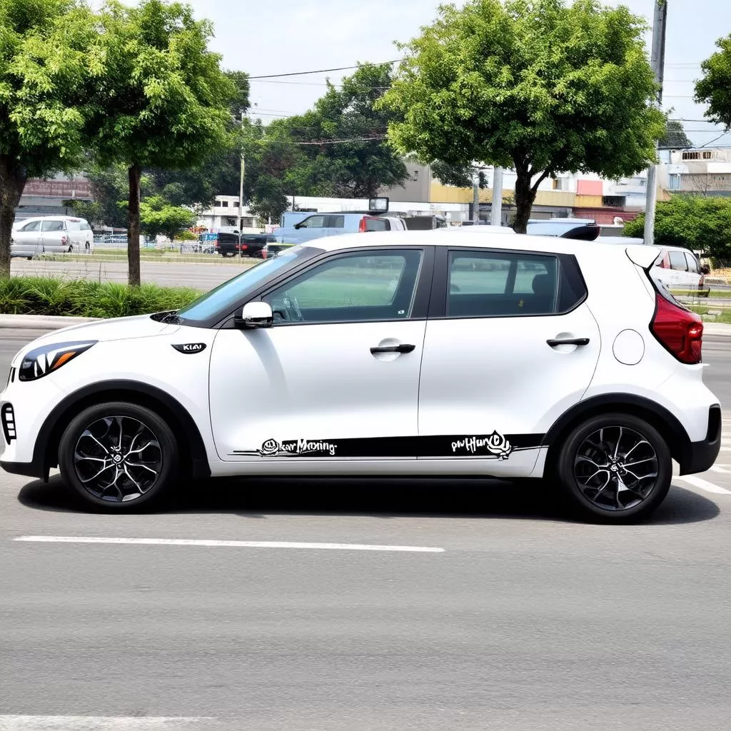 Seitenstreifen für den Kia Morning mit einfachem Muster