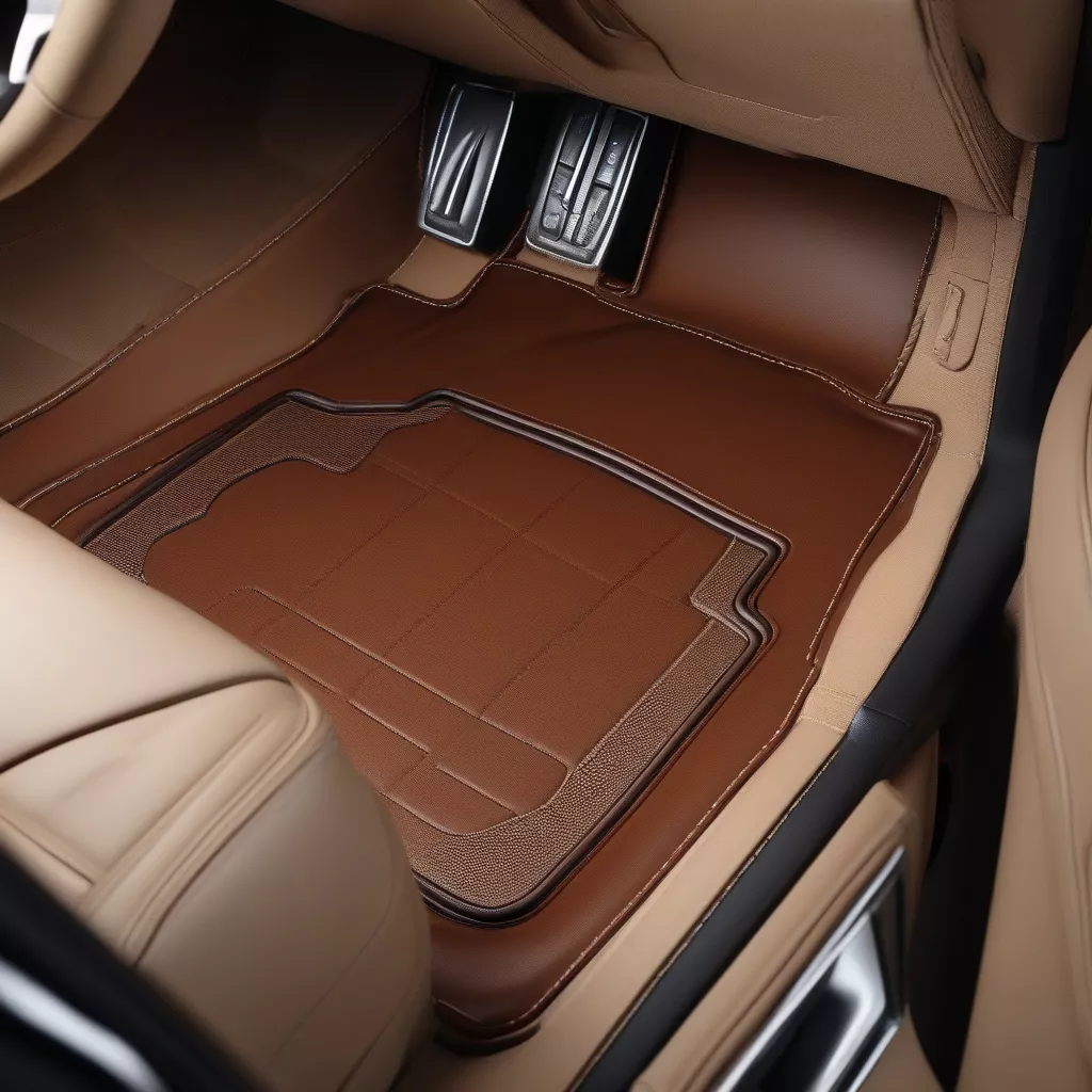 Leather truck floor mat