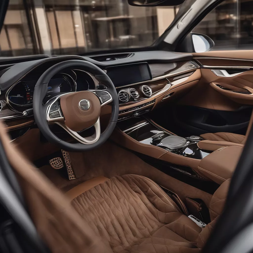 Thảm rối lót sàn ô tô màu nâu